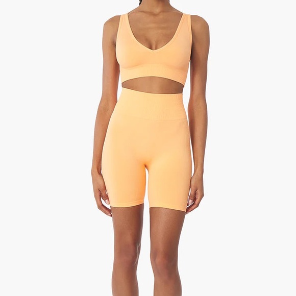 We Wore What - Seamless Biker (small) and V-Neck (medium) in Peach Cobbler - Picture 2 of 10